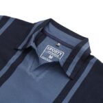 New Long Sleeved Casual High-end Polo Shirt - Blue and Black - Image 4